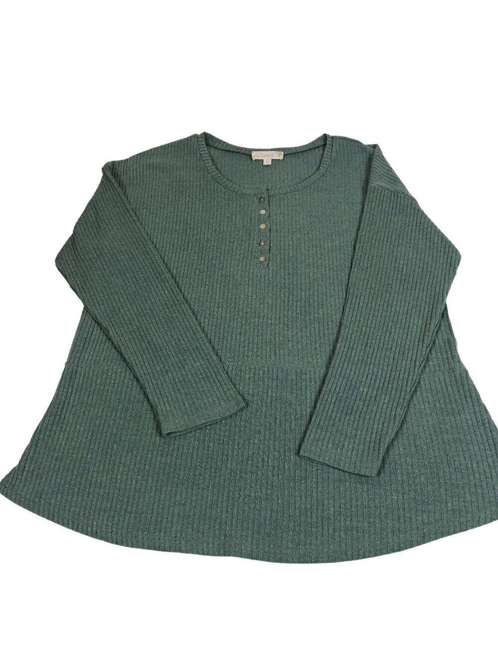 Weekend by Suzanne Betro Turquoise Sweater Top Size 1X